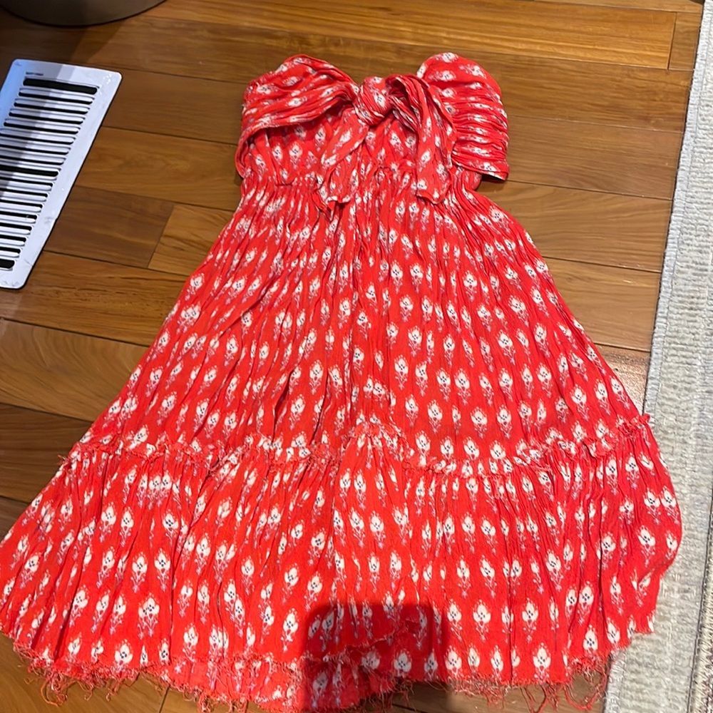 Free People Red and White Mini Dress